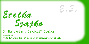 etelka szajko business card